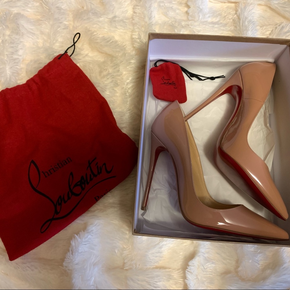 Christian Louboutin So Kate nude patent leather 38.5